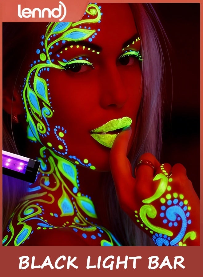 لينند شريط إضاءة أسود LED بقوة 10 واط، مناسب للإضاءة الفلورية، والمنسوجات، والملصقات، وطلاء الجسم، وحفلات الإضاءة بالأشعة فوق البنفسجية، مناسب للخزائن والعروض، مغناطيسي، عبوة من قطعتين - Image 5